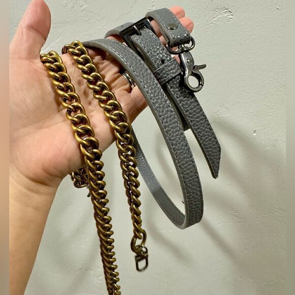 Handsewn Genuine Embossed Leather Double Kisslock Wristlet/ShoulderBag/Crossbody - Picture 12 of 16